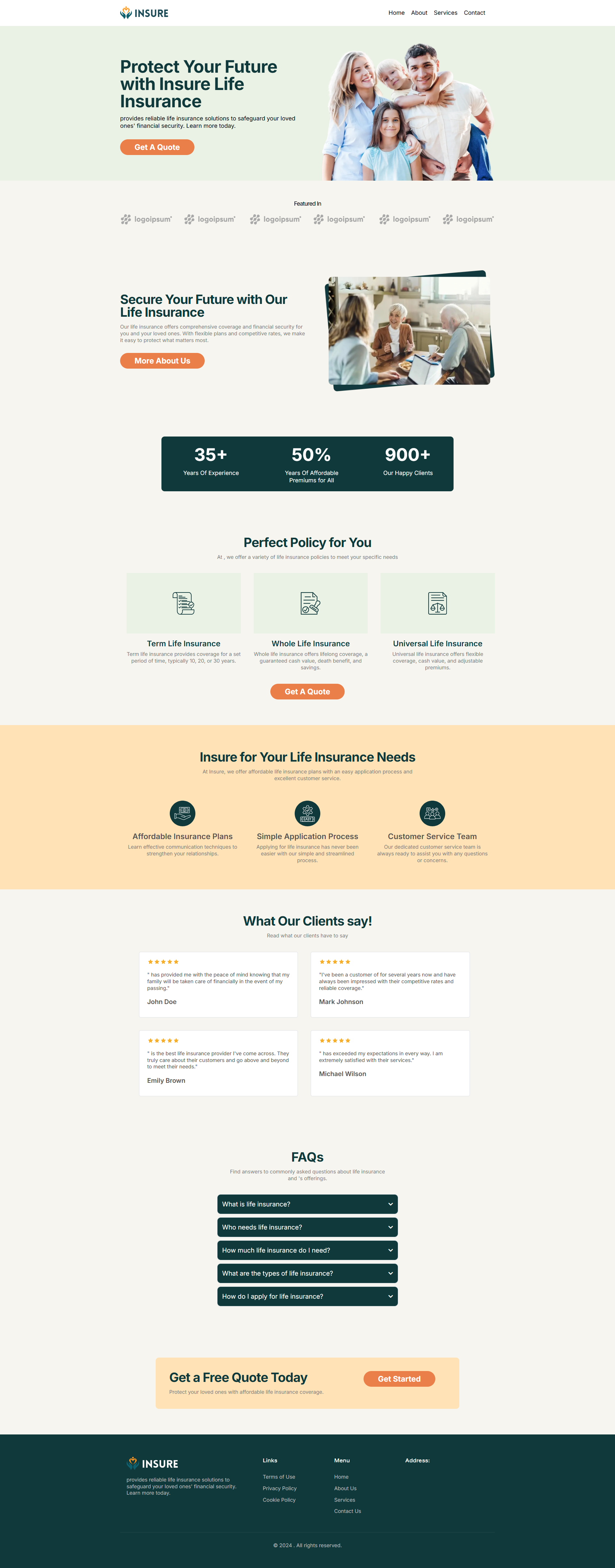 Life Insurance Coverage Website